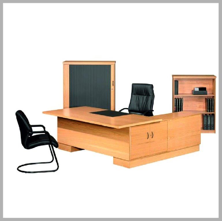 T Line Single Pedestal L Desk