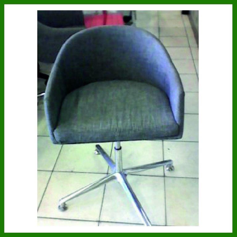 TUB CHAIRS GREY ON CHROME BASE 